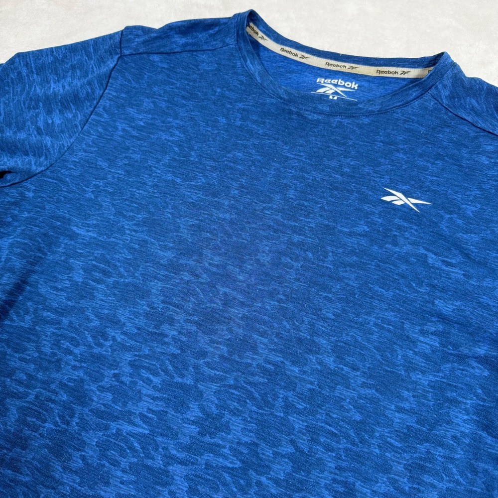 Reebok Speedwick Mens Blue Space Dye Athletic T-Shirt Medium 3RSMS1425B